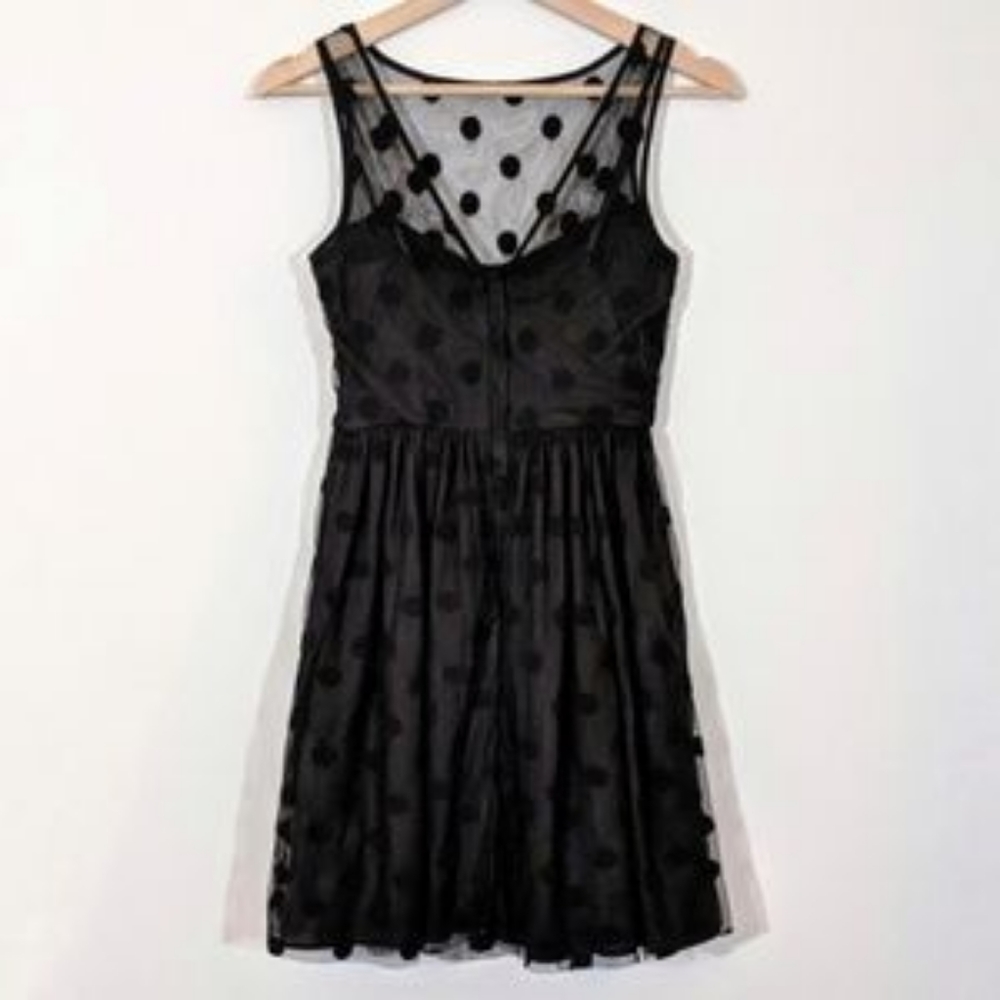 Jill Stuart polka dot black mesh dress NWT